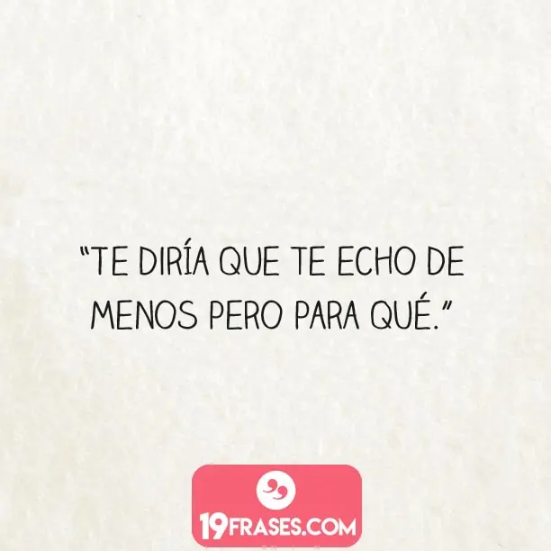 frases para amigas instagram - Te diría que te echo de menos pero ¿para qué?